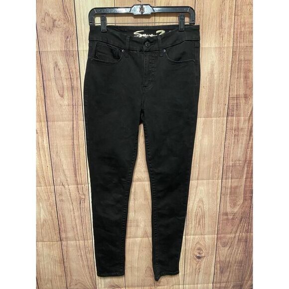 Seven7 size 6 denim Jeans Black Tummyless High Rise Skinny Sleek Modern - Picture 1 of 8